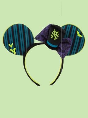 Authentic Disney Glow-In-The-Dark HAUNTED MANSION Minnie Ears - MINT CONDITION